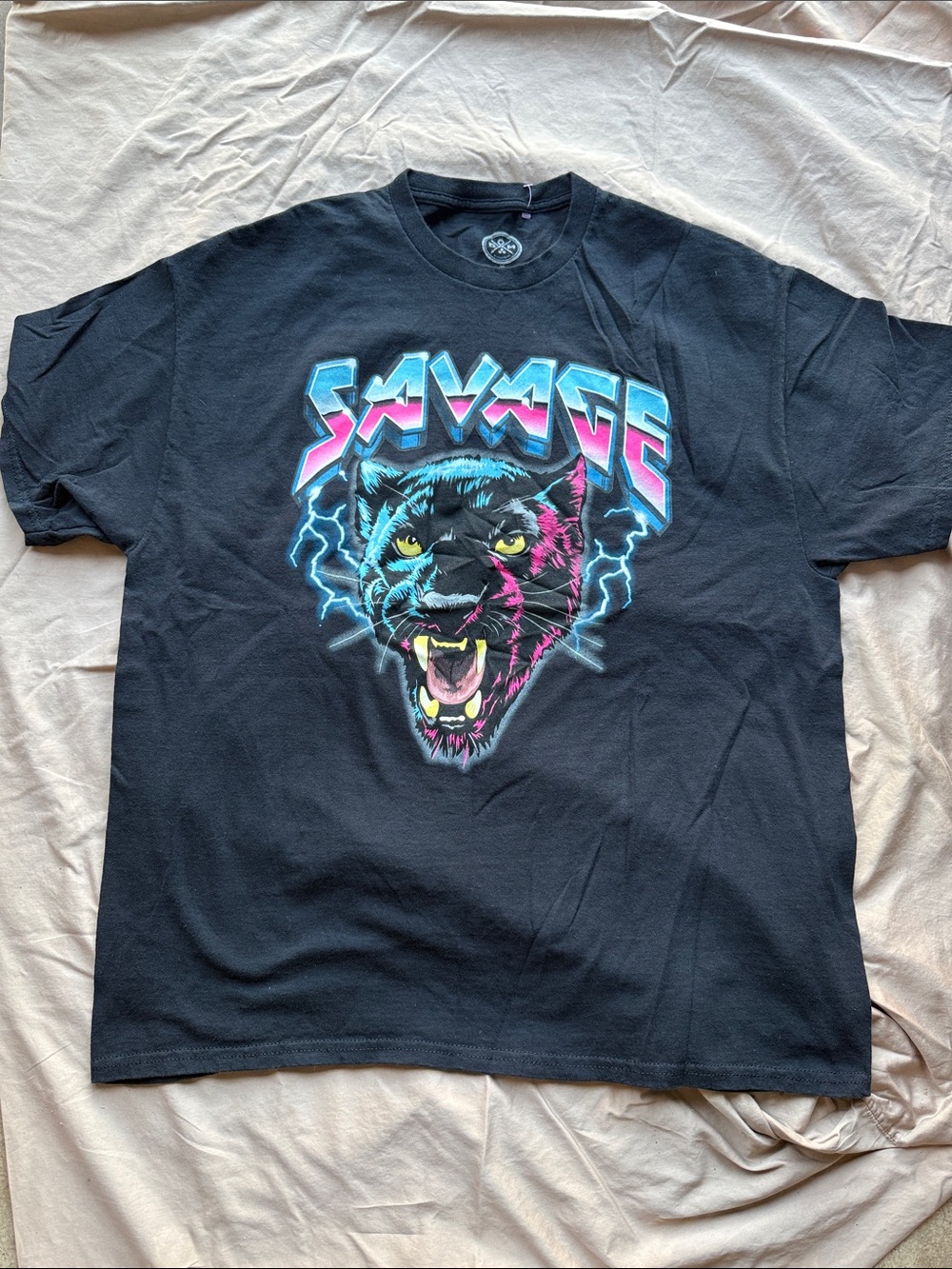Savage Panther Graphic Tee - Black